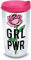 Tervis Girl Power 1330752 Bicchiere termico con involucro e coperchio da viaggio fucsia, Tritan, 40 ml, trasparente