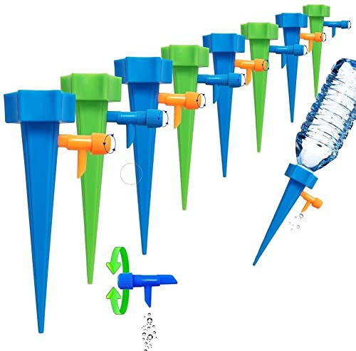 LATERN 12Pcs Plant Waterer, Automatic Plant Watering Spike Self Watering Drip Irrigation System with Control Valve Switch for Garden Home Indoor Outdoor
