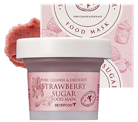 SKIN FOOD since 1957 Maske Erdbeerzucker 120g - Gesichtsporenreiniger, feuchtigkeitsspendende & nährende Körperhaut - Gesichtsmasken mit BHA Poren- und Talgreinigungspeeling (4,23 oz) abwaschen