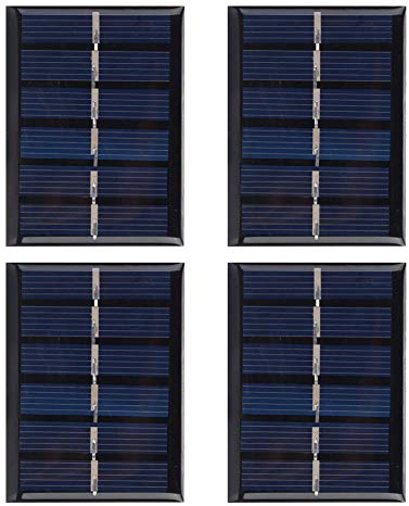 Alomejor 4 Stück Solarpanel Tragbares 3V 0,3W 65x48MM Polysilicium Solarpanel Ladeplatine für Stromversorgungsgeräte