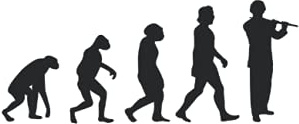 Flöte Notizbuch: Flötist Evolution Querflöte Flöte / 6x9 Zoll / 120 linierte Seiten Seiten