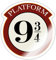 Spreadshirt Harry Potter Platform 9 3/4 Sticker, max. 10 x 10 cm, 10 x 10 cm, Weiß glänzend