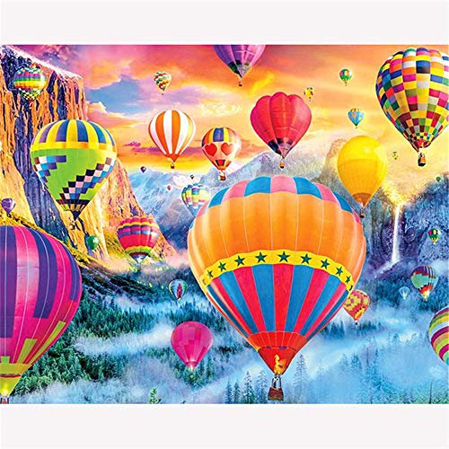 Jigsaw Puzzle 1000 Teile - Groß Klassisches Puzzles für Erwachsene Kinder Berg mit Heißluftballon Familie Geschicklichkeit Pädagogische Spielzeug Wanddeko Festival Geschenk-30x20 Zoll (75 x 50cm)