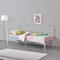 [en.casa] Metall-Tagesbett Arjeplog 90x200 cm Bettgestell Jugendbett Metallbett Einzelbett Weiß