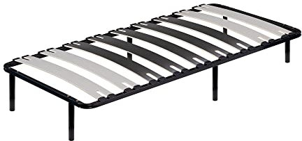 i-flair Metallbett Lattenrost 90x200 cm, Gästebett auf Füßen mit Stauraum, Lattenrahmen Ergo IF51 - für alle Betten geeignet