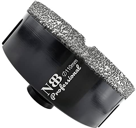 NBB Broca de diamante con M14, corona diamante para taladrar en seco y en húmedo profesionalmente en porcelana dura, cerámica, baldosas, granito, mármol, azulejo, para Amoladora Angular (110mm)