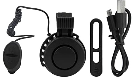 Bnineteenteam Elektrische Fahrrad Hupe, wasserdichte, laut, inkl. Akku, USB Ladekabel, Fahrradklingel and Bicycle Spare Parts. f¨¹r -Rennrad-Roller-Lenker(Schwarz) Cycling