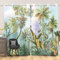SDOTPMT 107x215cm Vert Palmier Feuilles Rideau de la fenêtre Tropical Botanique Végétaux Fleur Rustique Ferme Paysage Rideau Occultant pour Chambre Blocage léger Rideau, 2 Panneaux