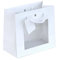 10X Busta Shopper regalo plastificata opaco BIANCO con finestra 16x8x14