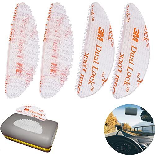 Supporto trasparente in nastro con gancio, 2 coppias, compatibile con il Telepass, 49 x 18 mm, cuscinetto biadesivo, supporto per contatore di pedaggio, supporto per disco orario parabrezza