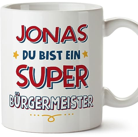 Mugffins Tassen Personalisierten für BÜRGERMEISTER Mann - Auf Deutsch - Du Bist Super - 11 oz / 330 ml - Individuell Anpassbar Geschenk Mitarbeiter
