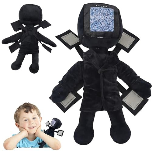 YISKY Sk-ibidi to-ilet Titan TV Man Plush Toy, 25cm to-ilet Doll, to-ilet Plüschtier, Sk-ibidi to-ilet Plush Figures, Sk-ibidi to-iletten Tv Man, Sk-ibidi to-ilet Horror Adventure Game Figures Toy