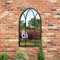 MirrorOutlet The Arcus - Black Metal Framed Modern Arched Garden Wall Mirror 32 X 19 (83CM X 48CM) Black. 2cm Wide Frame and 3cm Deep.