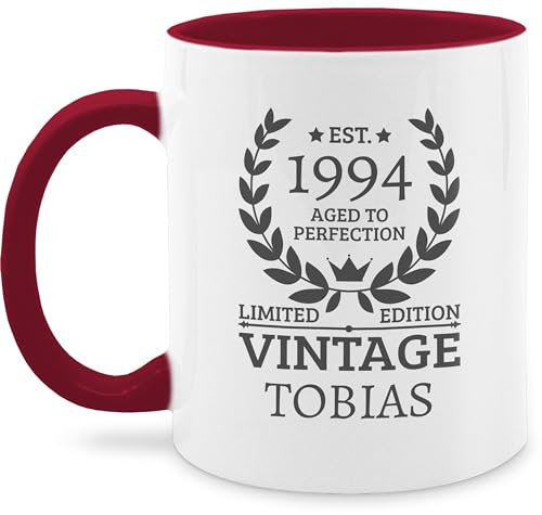 Tasse Tassen 325ml - Geschenk zum 30 Geburtstag Est 1995 Limited Edition I Geschenk 30. Geburtstag Kochen - 325 ml - Bordeauxrot - 30er 1994 herren geschenke für 30.geburtstag 1993 kaffeetasse