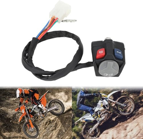 BIUGERCN Interruptor de Motocicleta Botón de Apagado Dirt Bike Dirt Bike Kill Switch Horn 12v Interruptor de luz para EXC EC XCW EXCF SXC TE FE TX 125-950cc