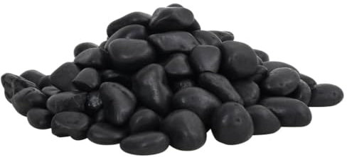 vidaXL Guijarros Pulidos, Piedras Decorativas, Guijarros para Paisajismo, Rellenos para Macetas Peceras Acuarios, Negros 25 kg 2-5 cm
