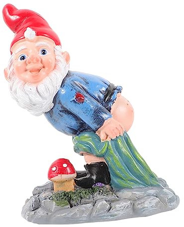 BESPORTBLE GNOME De Jardin Humoristique Décoration Extérieure Adorable Figurine Naïve pour Jardin Pelouse Et Patio pour Embellir Espaces Intérieurs Et Extérieurs Décor Original Et