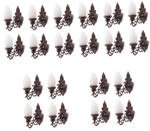 BESTonZON 20 STK Puppenhaus Wandleuchte Wandlampe Miniatur-straßenlaterne Märchenhafter Lampenzug Landschaftsdekor Miniaturlampe Mini-dekor Hängende Deckenlampe Abs Lichterketten Ländlich