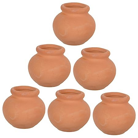 Milisten 2sets Terracotta Urn Mini Clay Pot for Desktop Clay Small Pot Tiny Terracotta Pots for Succulents Small Plants 6pcs*2