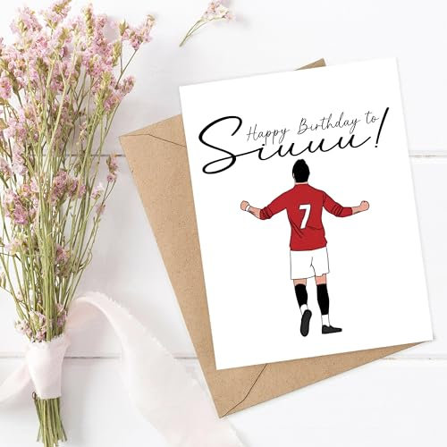 LouiseGifts Happy Birthday To Siuuuu - Ronaldo Birthday - Soccer Card - Football Card, 5 x 7 inches
