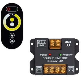 LEDKIA Controller Dimmer 24V DC + RF Fernbedienung für Dim To Warm Wählbar