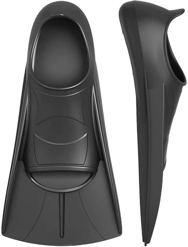 Pinne da Nuoto Pinne for immersione in silicone for adulti professionali, comode pinne corte for stile libero, pinne for nuoto for bambini da allenamento leggere, 24-27 iarde pinne nuoto piscina(Black