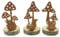 FRANK FLECHTWAREN Teelichthalter Herbst, 3er Set, Metall, Glas, Holzsockel Maße: Ø 7 x 13 cm, ohne Teelichter,
