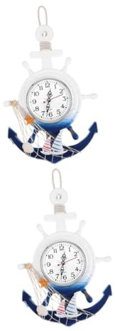 Garneck Mediterrane Uhr 2 Stück Wanduhr Boot Uhr Wand Dekorative Uhr Boot Hängeuhr Uhr Im Mediterranen Stil Segelschiff Uhr