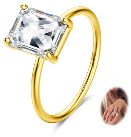 Milacolato Ringe Ring Silber 925 für Frauen Verlobungsring Damen Paar Mit Stein Promise Engagement Eternity Verlobungsringe Daumenring Gold Fingerring Ring G11