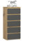 Kommode mit 5 Schubladen Kommode Schlafzimmer Flur Wohnzimmer Organizer Kommode mit Schubladen 40 cm breit 92 cm hoch | Artisan Eiche-grau Highboard Sideboard Mehrzweckschrank Schrank schmal