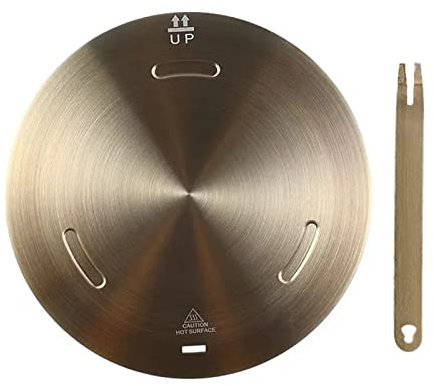 Heat Diffuser Plate, Beswarmy Induction Hob Converter Plate Removable Handle, Coffee Milk Cookware Induction Hob Heat Cooking 20cm