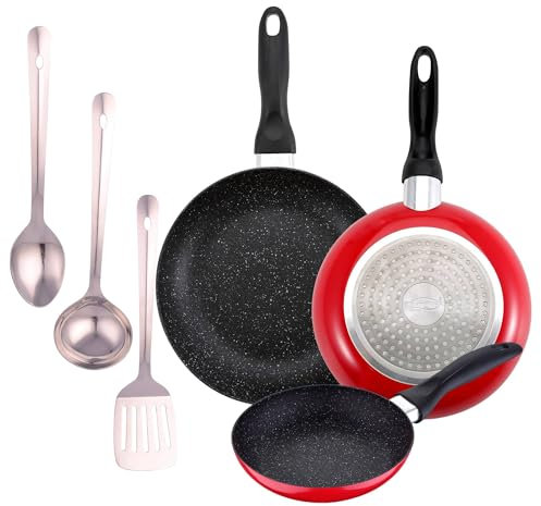 Juego de 3 sartenes San Ignacio Ø16Ø20Ø24cm + 3 utensilios de cocina en acero inoxidable