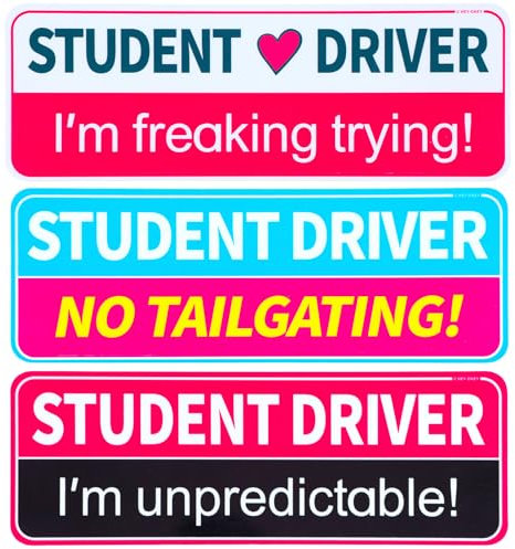 AOZUO 3 Stück Anfänger Schild Auto,Fahranfänger Aufkleber Schild Auto,Auto Aufkleber Lustige Fahrschüler Magnet Reflektierender Magnetischer Stoßstangenaufkleber Sicherheitshinweis Sicherheitswarnung