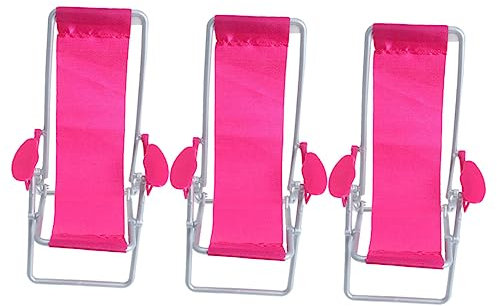 Vaguelly 9 STK Mini-strandkorb Strandkuchen Lounge-Sessel Mini-liegestuhl-Modell Feengartenstuhl Lounge-liegestuhl Miniatur-liegestuhl-Requisite Kuchendeckel Für Den Strand Rosy Abs