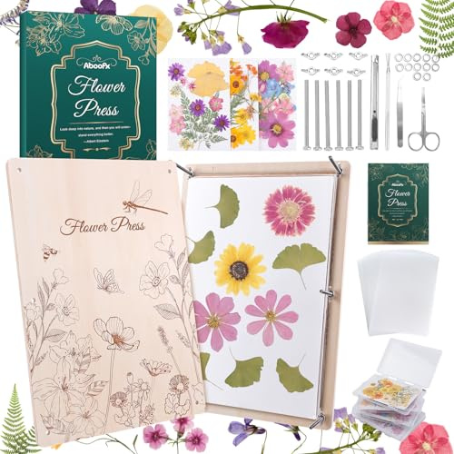 Aboofx Extra Large Flower Press Kit for Adults, 17 x 11.8 5 Layers Wooden Flower Pressing Kit for Pressed Flowers & Plant for DIY Art,Wedding Bouquet Preservation for Frame Bookmark Resin Art Gift