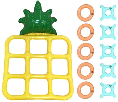 Pool Toss Game Set, Inflatable Toys for Pool Games, Toss Set Water Floats, Pineapple Shape Chess Board, Swimming Pool Toys for Kids, Fun Pool Game for Adults, Inflatable Toss Game for Summer,