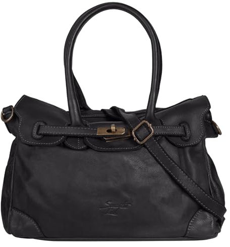 Samantha Look Shopper Echt Leder Damen | Made in Italy, geräumige Umhängetasche mit verstellbarem Schultergurt | 022172