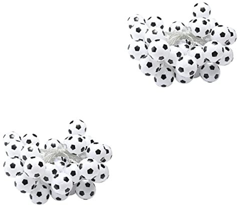 Cabilock 2 Stück Schnur Fußball-lichterketten Nacht Solar- Outdoor- Timer Multi Teenager Außen Feenlicht Laterne Lampen Kugeln Thematisiert Tür Panda Licht Rot Plastik Colorful