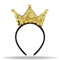 Hatstar Krone Haarreifen | Goldene Pailletten | Glitzer Kronen Haarband | Kopfschmuck für Kinder, Damen & Herren | Haarschmuck Accesiore für Motto Party, Karneval & Fasching
