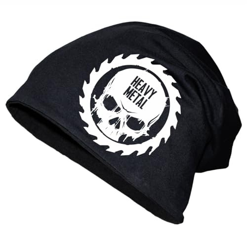 Spaß Kostet Herren Männer Junge Long Beanie Heavy Metal Totenkopf Musik Merch schwarz Black