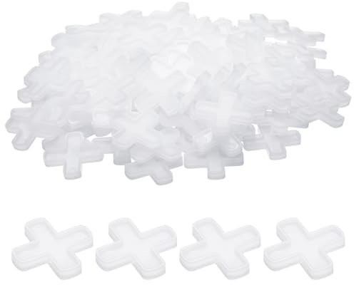 sourcing map 100pcs Tile Spacers 8mm Hard Plastic Cross Tiles Leveler Spacer Installation Ceramic Spacing Clips for Wall Floor