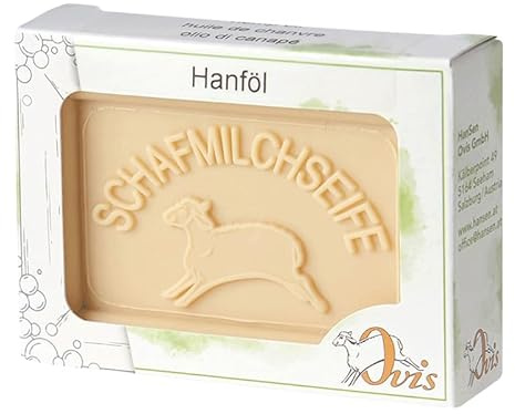 luterna Ovis Schafmilchseife Hanföl, 100% Bio, für die tägliche Dusche, eckig, 100 g, verpackt