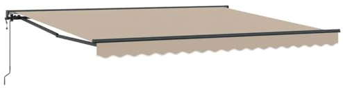 vidaXL Markisenrahmen Beige 400 x 300 cm Polyester mit PU-Beschichtung