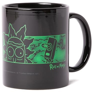 Zavvi Rick and Morty Portal Heads Mug - Black