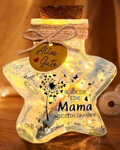 Leboria Geschenke für Mama zum Geburtstag – LED-Flaschenlicht Stern, Geldgeschenkeverpackung, besondere Geschenke für Mama, Mutter-Tochter-Geschenk