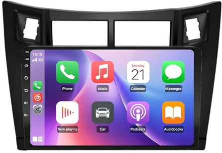 Autoradio per Toyota Yaris 2008-2011 9 Pollice Android 15 Car Radio Usb Fm Bt Wifi Per, 8 Core 4G+64G