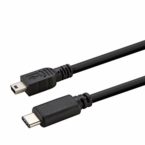 rocabo 1277 1m USB 3.1 auf Mini-USB 2.0 Kabel – Stecker Typ C auf Typ B – Premium Datenkabel/Ladekabel 480 Mbit/s geeignet – für Festplatten, Tablets, Computer und viele mehr - Schwarz