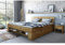 moebelstore24 Futonbett Schlafzimmerbett Saha Wildeiche Massiv geölt 140 x 200 cm inkl. 4 Bettkästen
