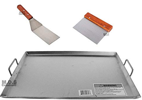 Grillplatte aus Edelstahl, flach, 50 cm x 33 cm
