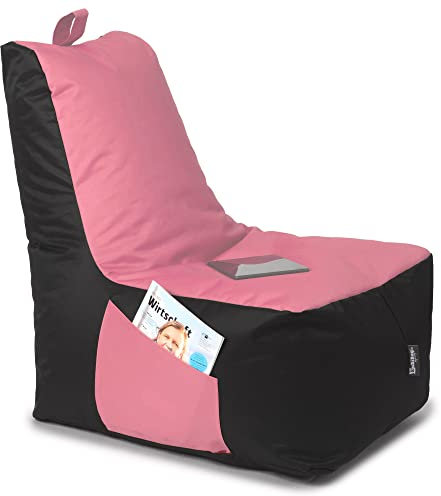 BuBiBag Sitzsack für Kinder und Erwachsene, Gaming Sitzsäcke mit Füllung für das Kinderzimmer, Zockersessel für groß und klein | XXL ChillBag, Puderrosa